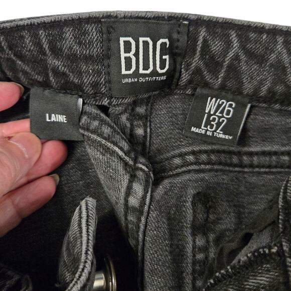 BDG‎ Urban Outfitters Womens Slim Straight Jeans 26 Stretch Black Denim Laine - Picture 8 of 8